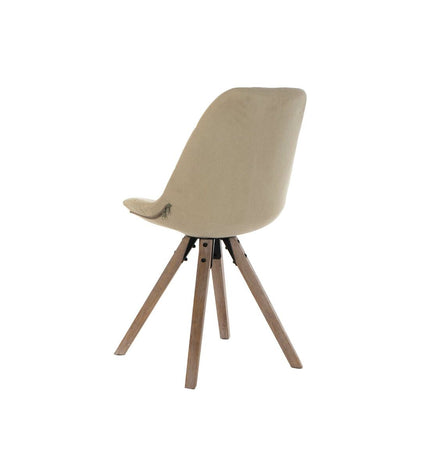 Beige multicolour kitchen chair by DKD Home Decor with wooden legs, measuring 47x55x85 cm, suitable for home dining or kitchen spaces.
