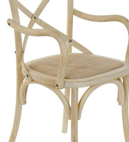 Colorful DKD Home Decor kitchen chair with white frame, dimensions 55x57x92 cm, showcasing a vibrant multicolour design.