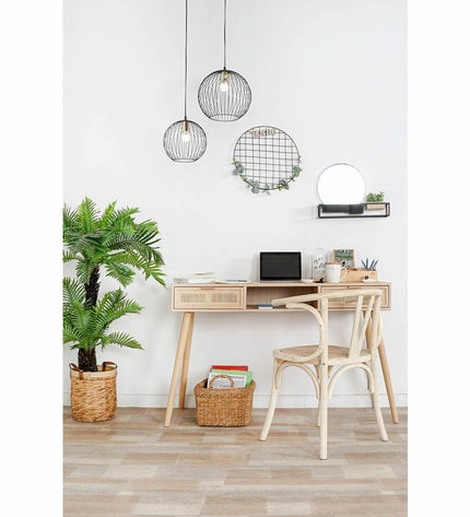 White DKD Home Decor kitchen chair with wooden legs, measuring 56 x 50 x 76 cm, suitable for home and cooking spaces.