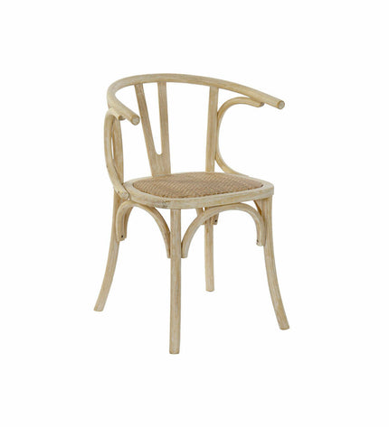 White DKD Home Decor kitchen chair with wooden legs, 56 x 50 x 76 cm, suitable for home dining and kitchen spaces.