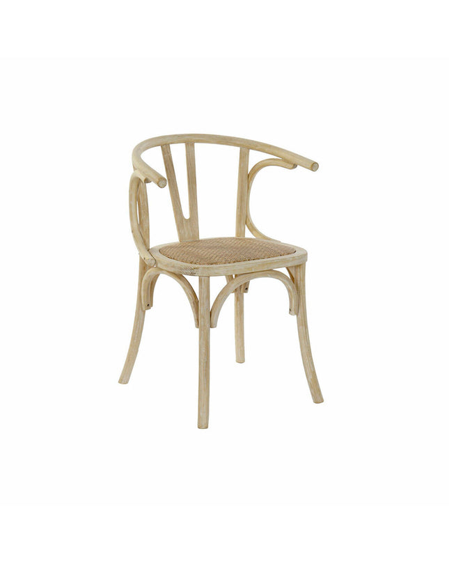 White DKD Home Decor kitchen chair with wooden legs, 56 x 50 x 76 cm, suitable for home dining and kitchen spaces.