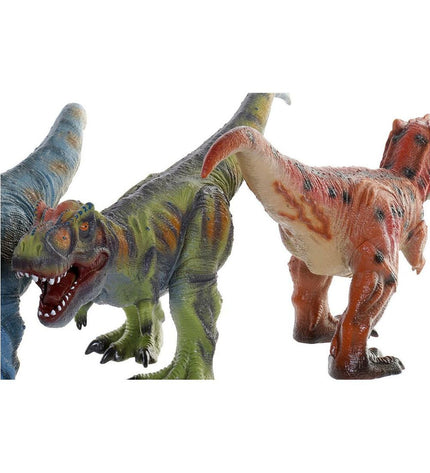 Set of three soft dinosaur figures by DKD Home Decor, ideal for toys and play, measuring 60 x 17 x 28 cm each