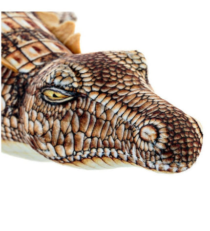 DKD Home Decor soft crocodile plush toy for children, 46x22x8 cm, brown, cozy stuffed animal for kids' play and comfort