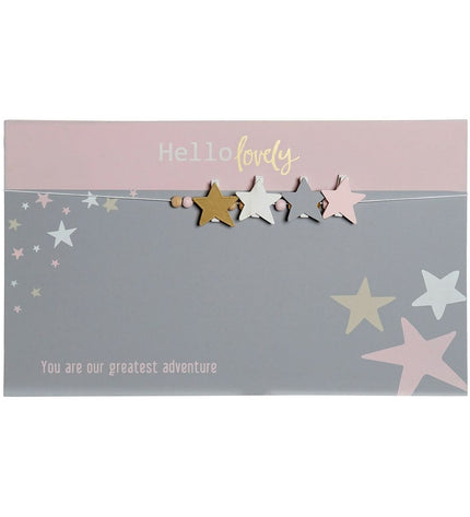 DKD Home Decor Hello Lovely wooden photo frame with star-shaped clips, measuring 40x1x24 cm, for home decoration.