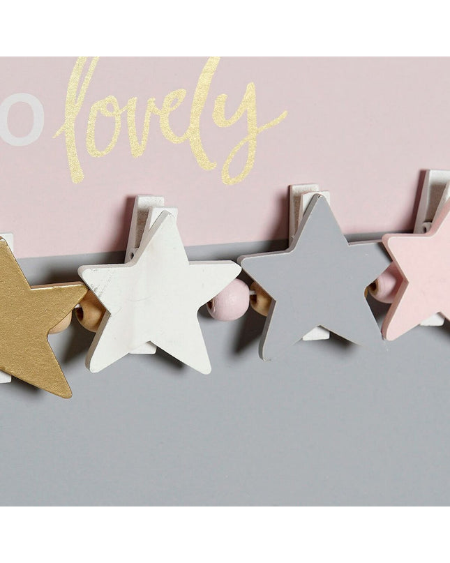 Decorative photo frame with star accents by DKD Home Decor, made of MDF and wood, measuring 40 x 1 x 24 cm.