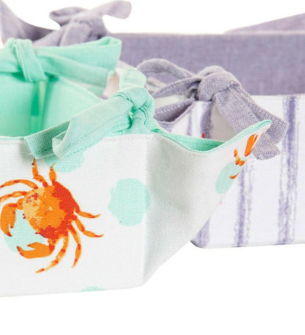 DKD Home Decor versatile cotton basket for home, kitchen, or bathroom, measuring 34x34x34 cm, with a neutral design.