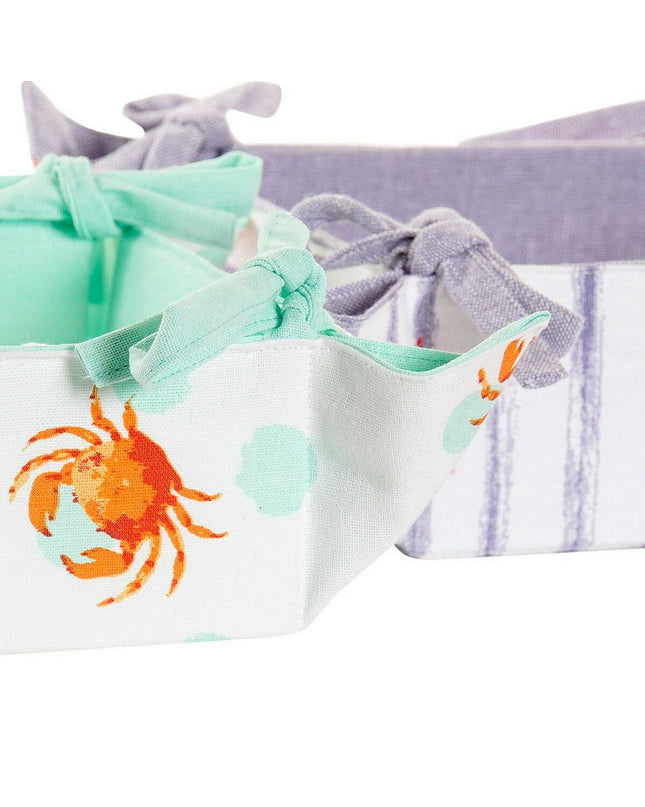 DKD Home Decor versatile cotton basket for home, kitchen, or bathroom, measuring 34x34x34 cm, with a neutral design.