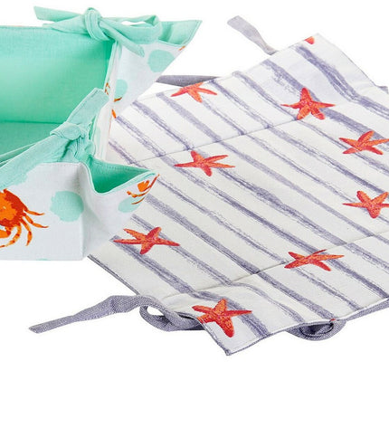 DKD Home Decor versatile cotton laundry basket in 34x34x34 cm, suitable for household and bathroom use.