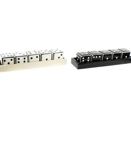 Two DKD Home Decor dominoes, colorful, rectangular game pieces with numbered dots, for playing and decorating.