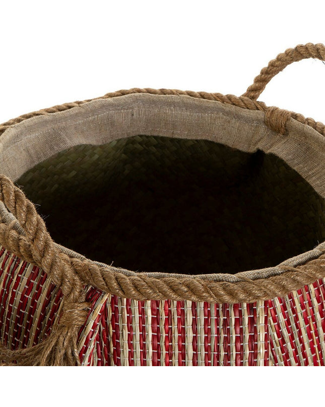 Set of two DKD Home Decor versatile storage baskets in blue and red natural fiber, ideal for home organization and kitchen use.
