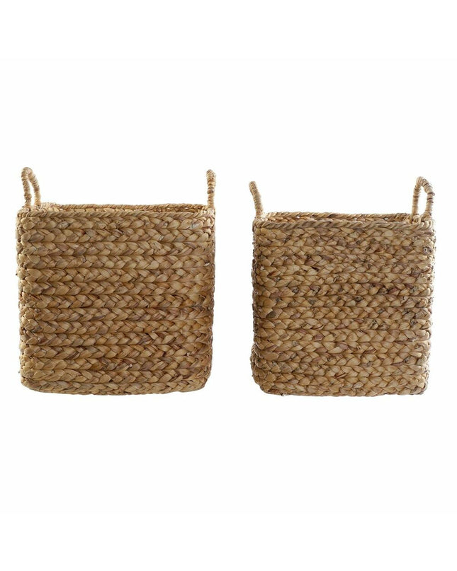 DKD Home Decor basket spelset in natural brown with two storage baskets for home organization and kitchen use.