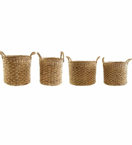 Set of four natural jute baskets from DKD Home Decor, perfect for home organization and storage in a cozy, rustic style.
