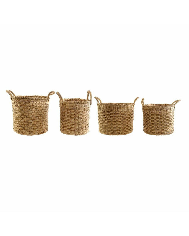 Set of four natural jute baskets from DKD Home Decor, perfect for home organization and storage in a cozy, rustic style.