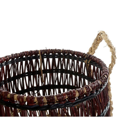 Set of three DKD Home Decor natural purple sea grass baskets for home organization and storage.