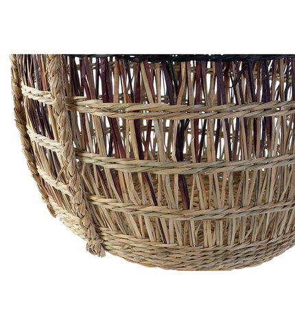 Set of three natural purple sea grass baskets by DKD Home Decor for home organization and storage.