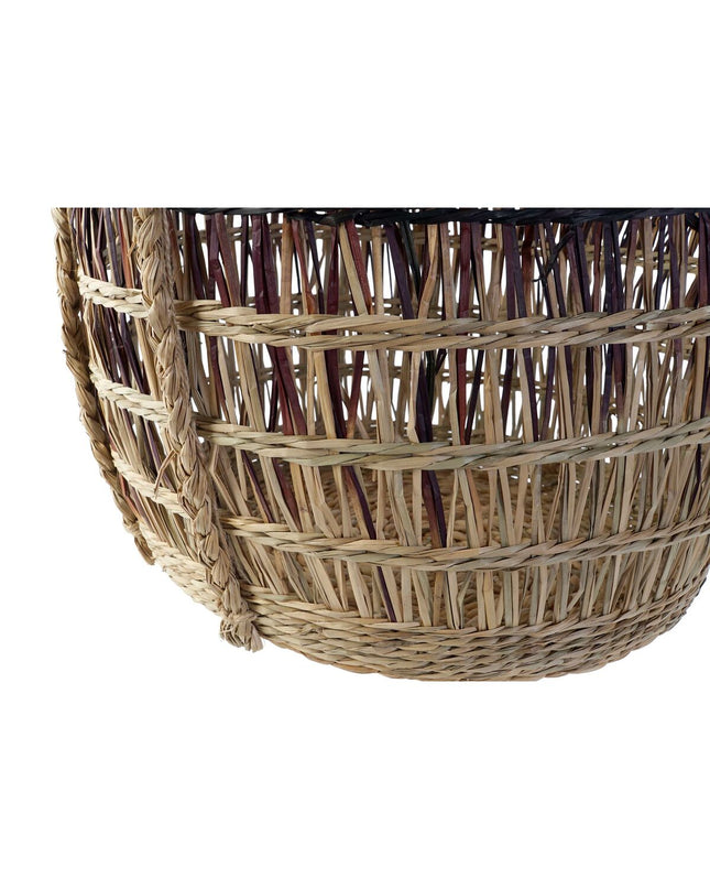 Set of three natural purple sea grass baskets by DKD Home Decor for home organization and storage.