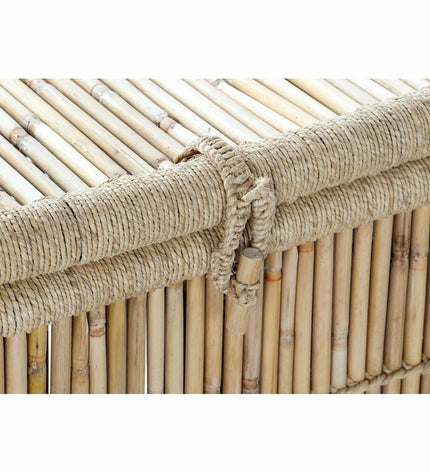 DKD Home Decor bamboo storage baskets set with natural jute rope, ideal for home organization and kitchen storage.