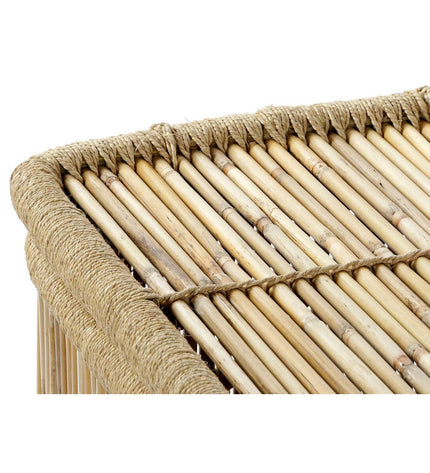DKD Home Decor bamboo storage baskets set with natural twine, perfect for home organization and kitchen storage.