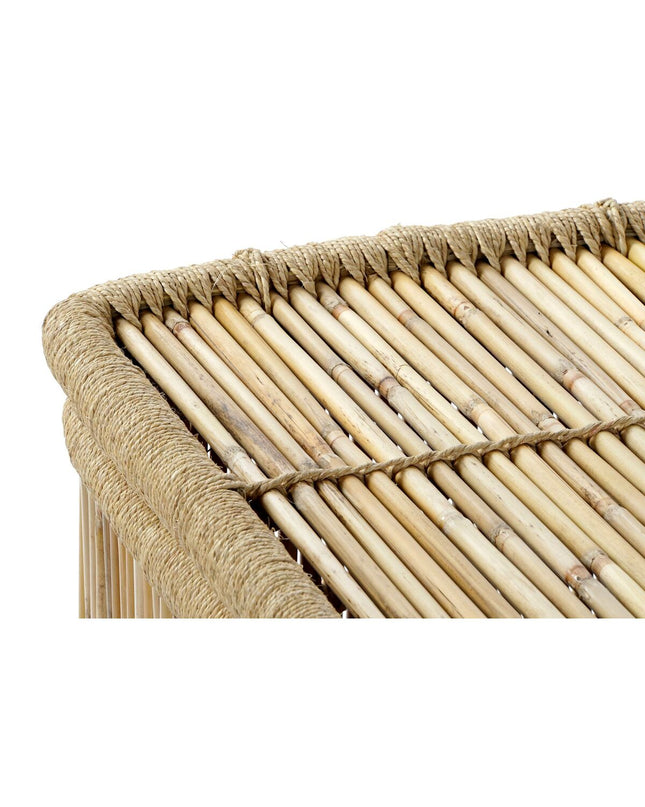 DKD Home Decor bamboo storage baskets set with natural twine, perfect for home organization and kitchen storage.