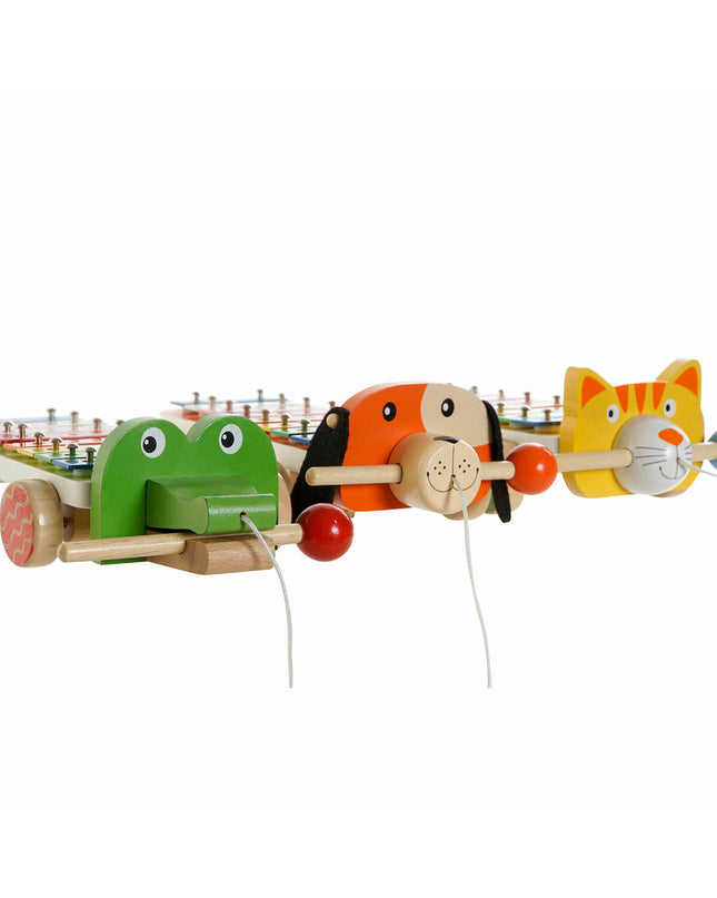DKD Home Decor Xylofoon toy with metal and wood, 27x13.6x8.5 cm, for children, musical instrument with three parts.