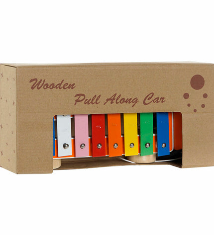 DKD Home Decor xylophone for kids, metal and wood musical instrument, 27x13.6x8.5 cm, with 3 parts, playful children's toy and game