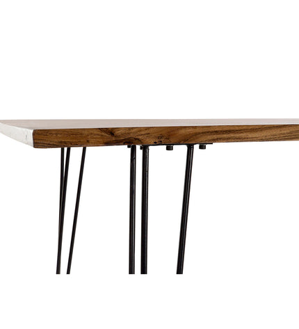 Black metal and brown acacia wood dining table by DKD Home Decor, measuring 180 x 87 x 76 cm, ideal for home and kitchen.