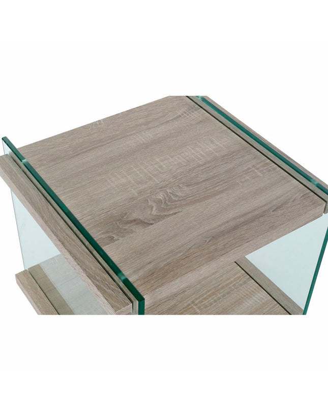 DKD Home Decor Nachtkastje with crystal accents and wooden MDF construction, measuring 50x50x49 cm, in a modern bedroom setting.