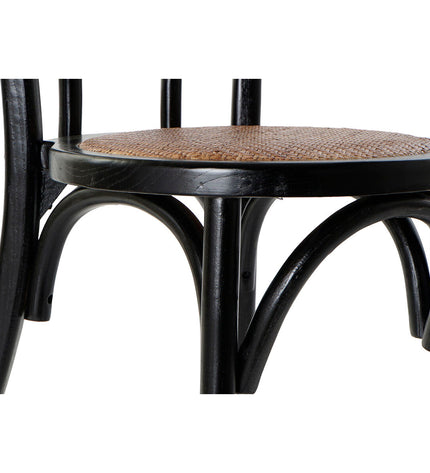 Black multicolour DKD Home Decor kitchen chair with a modern design, measuring 43x44x89 cm, suitable for home and cooking spaces.