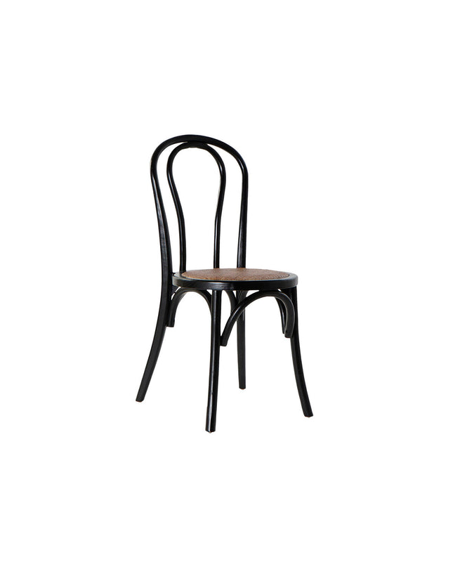 Black DKD Home Decor kitchen chair with multicolour accents, measuring 43x44x89 cm, suitable for home and cooking spaces.