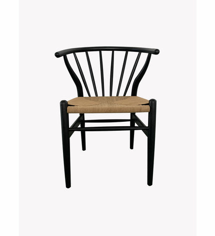 Black multicolour DKD Home Decor kitchen chair with wooden legs, measuring 57 x 47 x 80 cm, suitable for home and cooking spaces.