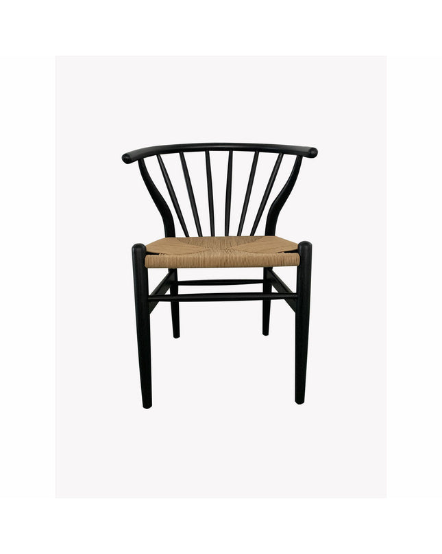 Black multicolour DKD Home Decor kitchen chair with wooden legs, measuring 57 x 47 x 80 cm, suitable for home and cooking spaces.