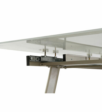 Rectangle dining table by DKD Home Decor with crystal and gold metal accents, white finish, 140x80x76 cm.
