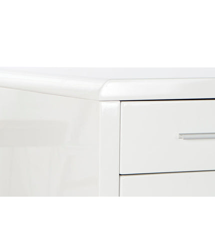 DKD Home Decor bureau with white metal frame and wooden MDF top, measuring 120x55x76 cm, suitable for home office or living space.
