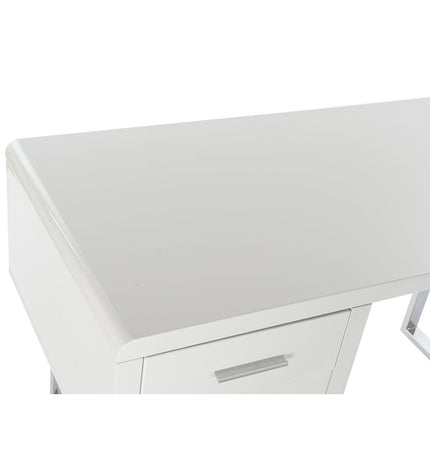 DKD Home Decor white metal and wood bureau with MDF, measuring 120x55x76 cm, suitable for home and kitchen decor.