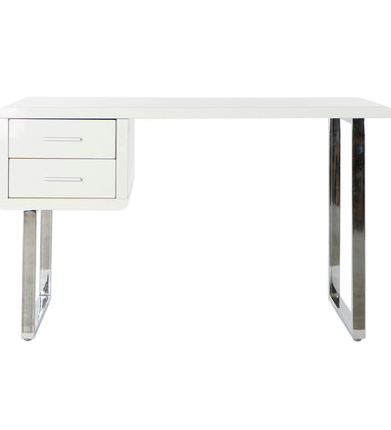 DKD Home Decor bureau with white zilverkleurig metal and wood MDF surface, measuring 120x55x76 cm, ideal for home and kitchen decor.
