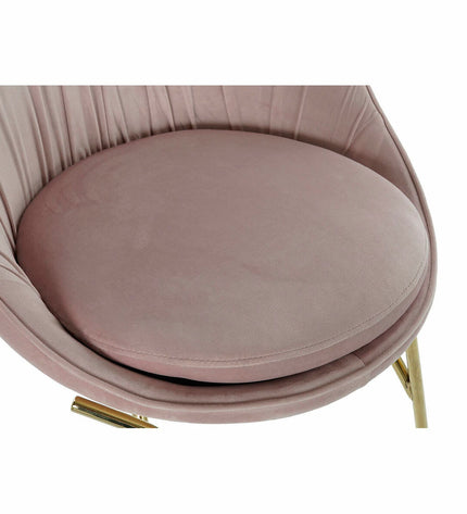 Pink and gold DKD Home Decor kitchen chair with a 60x60x85 cm frame, stylish house and cooking furniture.