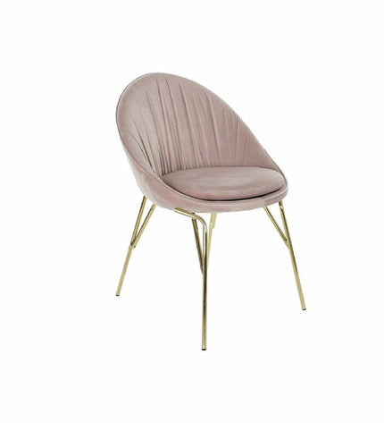 Pink and gold kitchen chair by DKD Home Decor, with a cushioned seat and metal frame, measuring 60x60x85 cm.