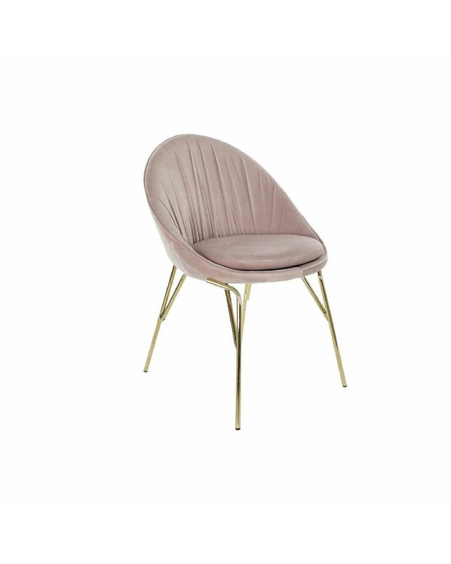 Pink and gold kitchen chair by DKD Home Decor, with a cushioned seat and metal frame, measuring 60x60x85 cm.
