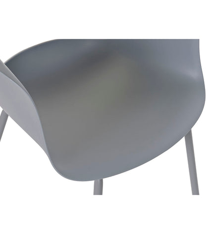 Lichtgrijze DKD Home Decor stoel with wooden legs, measuring 56x54x80 cm, modern design for home and dining furniture.