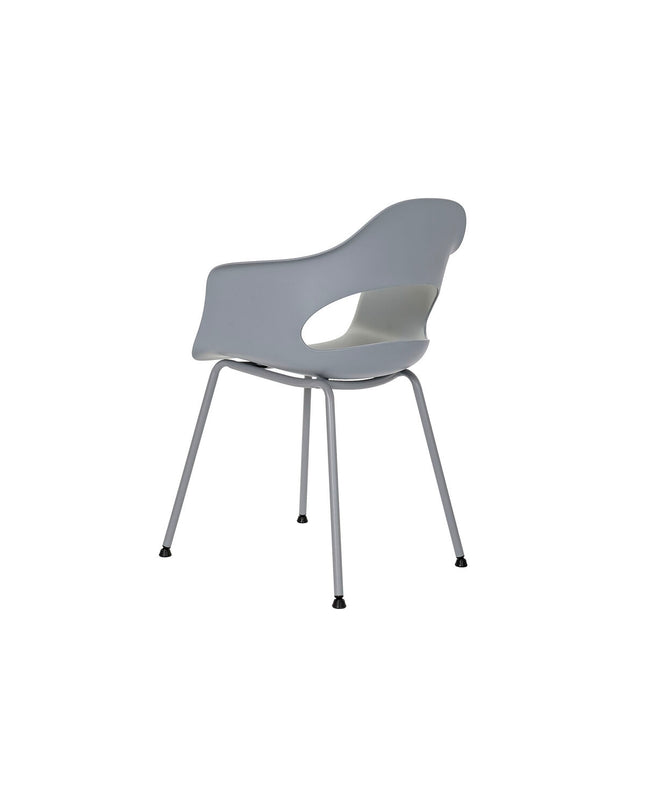 Light gray DKD Home Decor chair with wooden legs, measuring 56x54x80 cm, suitable for home and kitchen use.