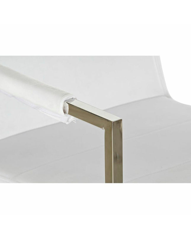 White DKD Home Decor polyester and steel chair in a modern design, measuring 56 x 68 x 92 cm, suitable for home and kitchen.