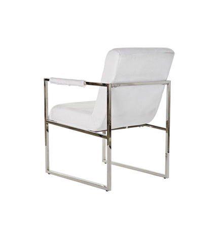 White DKD Home Decor polyester and steel chair with 56x68x92 cm dimensions, suitable for home and kitchen use.