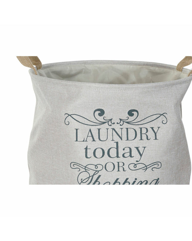 Set of three DKD Home Decor beige, gray, and light brown laundry baskets, 39x39x41 cm, for home storage and organization.