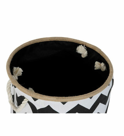 Decorative white and black jute storage basket by DKD Home Decor for home organizing and home decor.