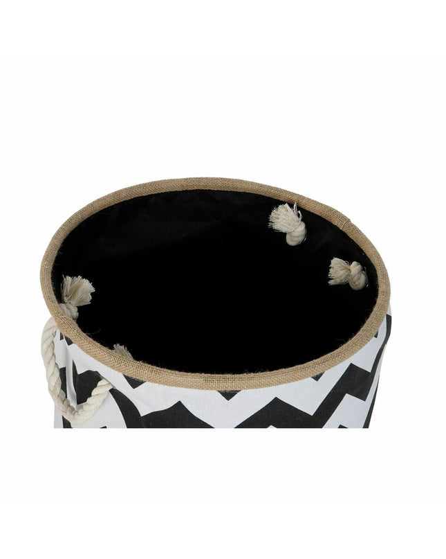 Decorative white and black jute storage basket by DKD Home Decor for home organizing and home decor.