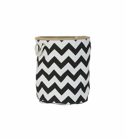 Decorative jute storage basket in black and white from DKD Home Decor, ideal for home organization and stylish decor.