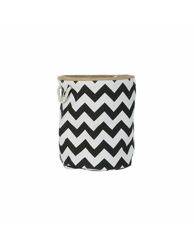 Decorative jute storage basket in black and white from DKD Home Decor, ideal for home organization and stylish decor.