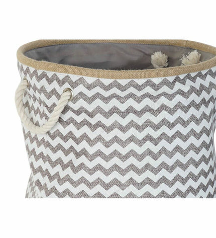 Decorative jute storage basket in white and gray by DKD Home Decor, ideal for home organization and kitchen decor.