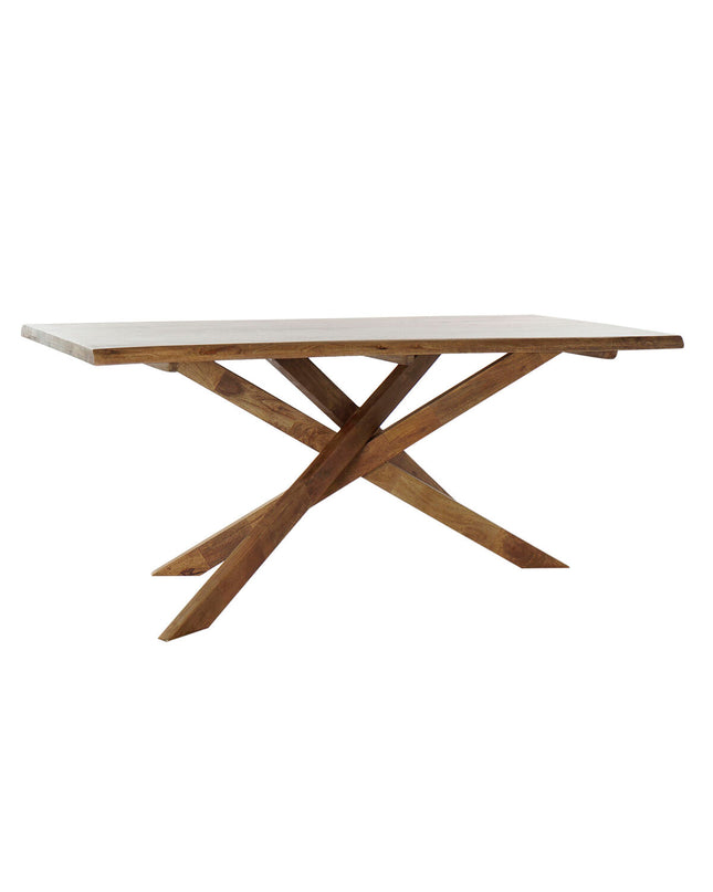 DKD Home Decor walnut dining table, 180x86x76 cm, natural wood finish, sturdy rectangular wooden table for home dining.