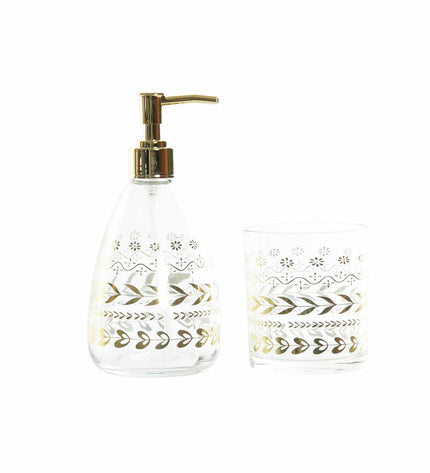 DKD Home Decor gold crystal plastic plant leaf soap dish, 9x9x18 cm, suitable for bathroom or home decor.